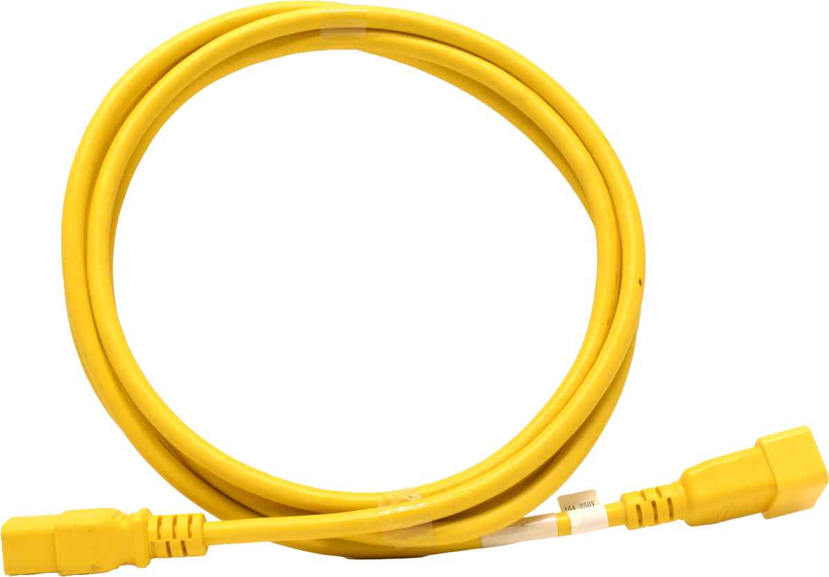 100xYung Netzkabel C20 C19 Power Kabel Gelb 3m 16A 250V Verlängerung RPC20C19YL10