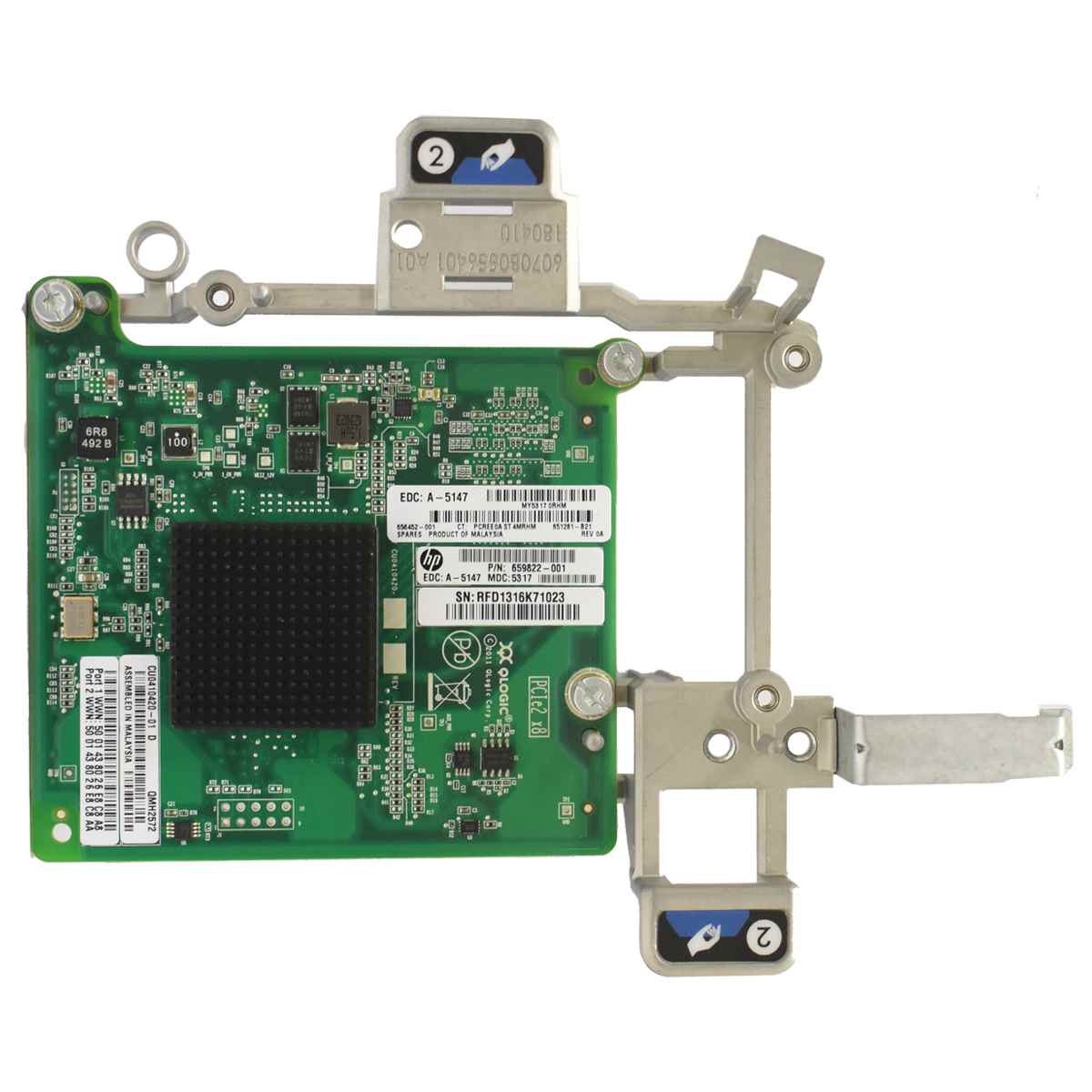 HP QMH2572 8GB Fibre Channel Host Bus Adapter 659822-001 6070B0556401 727975-001 HP QMH2572 8GB FC Host Bus Adapter 727975-001 ProLiant BL460c, BL660c, BL465c G8