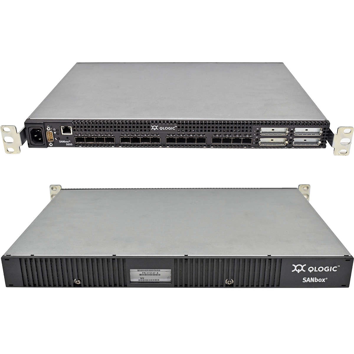 QLogic-SANbox-5600-SB5600Q-08A-B-31131-07-B-16-Por-006.jpg QLogic SANbox 5600 SB5600Q-08A B 31131-07 B 16-Port Stackable FC Switch +5 Mini GBICs