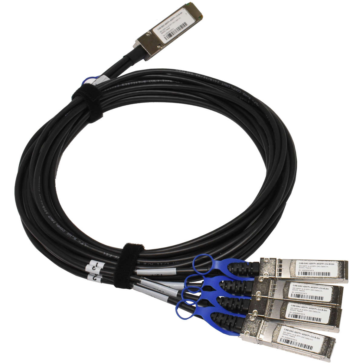 Datenkabel-3m-40G-QSFP---4x-10G-SFP-DAC-Cable-30AW-004.jpg Datenkabel 3,5m 40G QSFP+ - 4x 10G SFP+ DAC Cable 30AWG passive Breakout PULLTAB