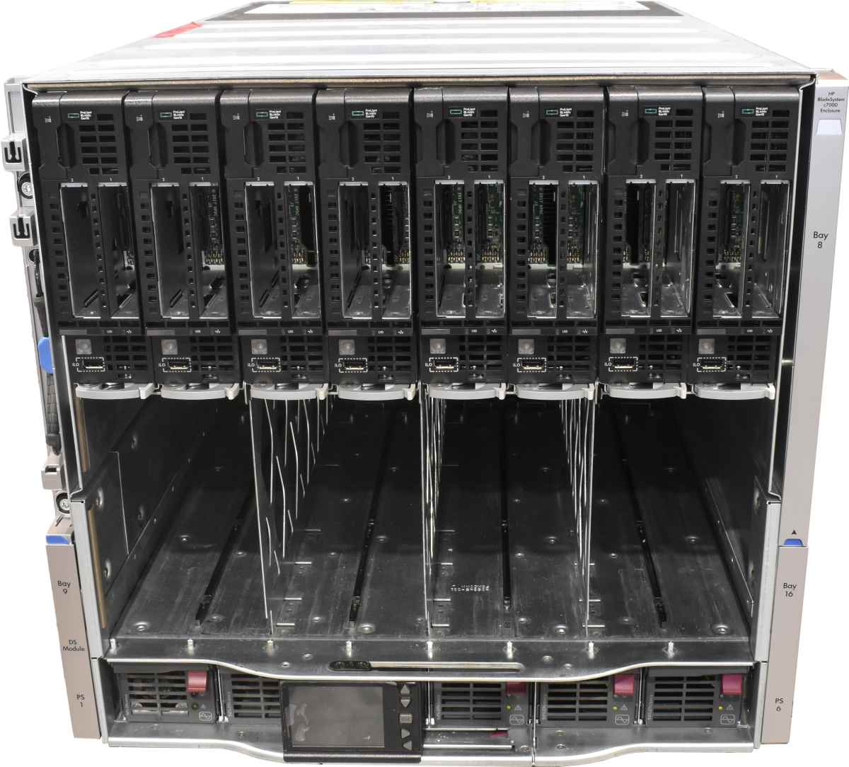HP BladeSystem c7000 Enclosure 681844-B21 8xBL460C G10 2xPlatinum 8276 128GB RAM P204i 2xSFF 2xM.2
