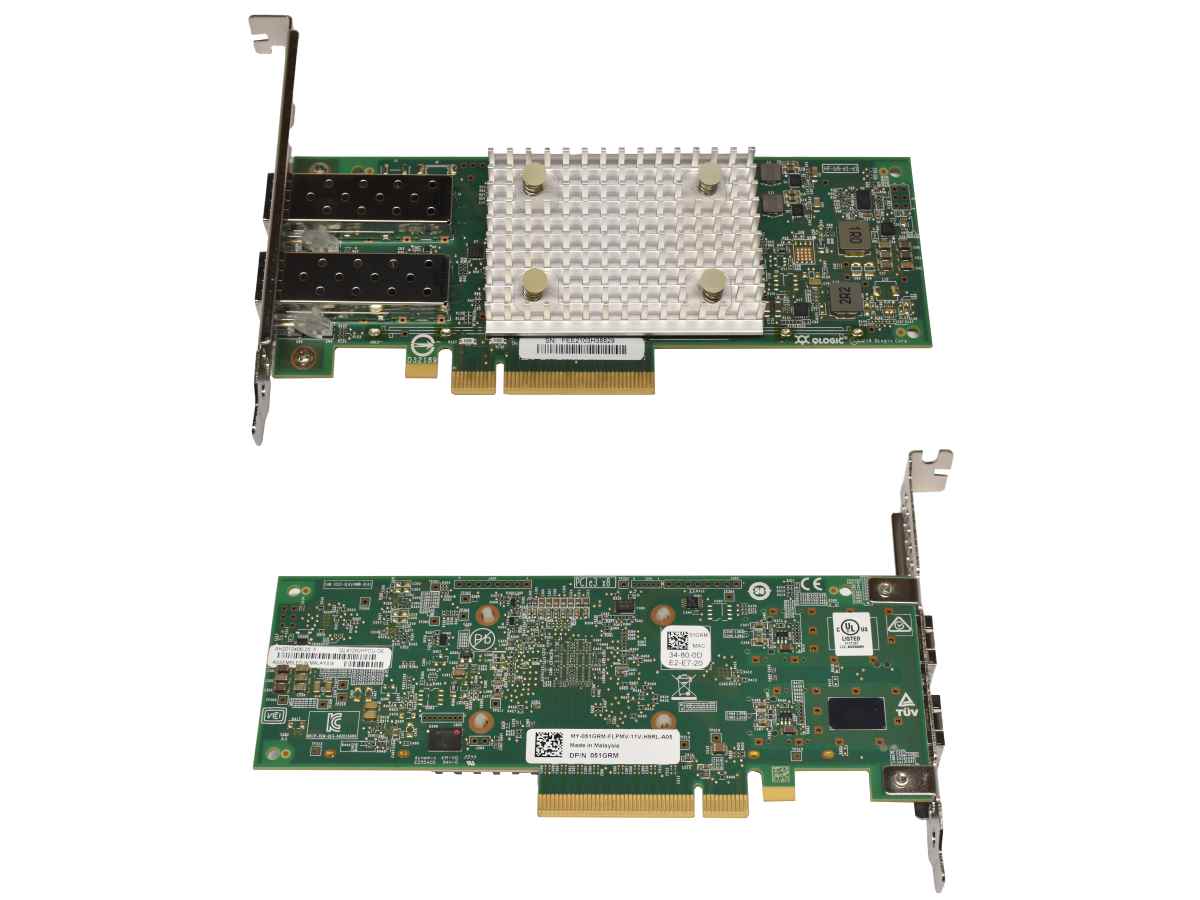 DELL Dual Port 10GbE/25GbE QLogic QL41262 PCI-e + 1x 10 Gbic SFP 051GRM FP