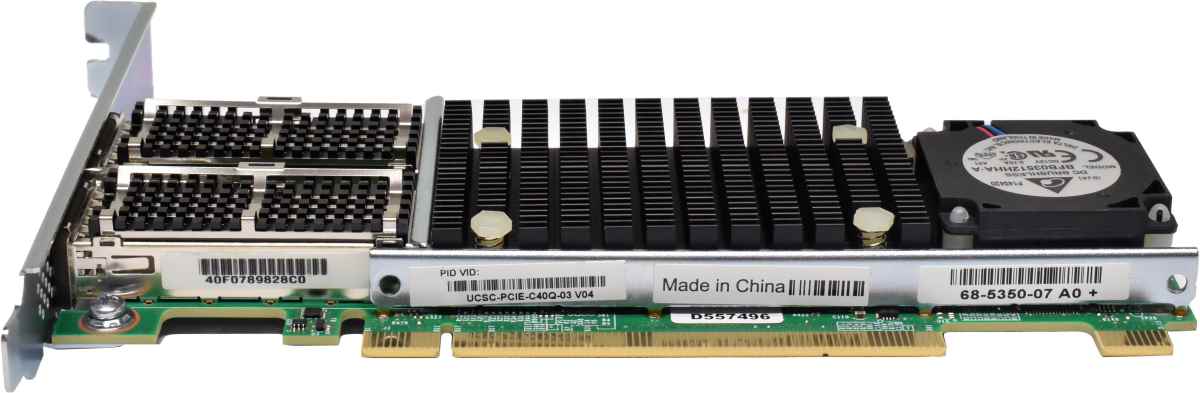 Cisco VIC 1385 UCSC-PCIE-C40Q-03 68-5350-05/07 Dual-Port QSFP+ 40GE FCoE PCIe 3.0 x16 FP Cisco VIC 1385 UCSC-PCIE-C40Q-03 68-5350-05/07 Dual-Port QSFP+ 40GE FCoE PCIe 3.0 x16 FP
