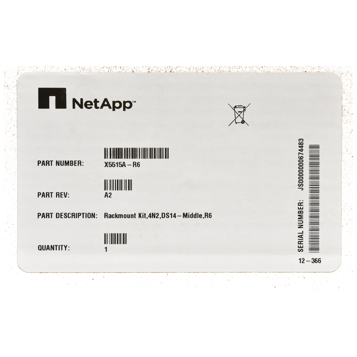 NetApp Rackschienen Rail Kit X5515A-R6 Rackmount Kit 4N2 DS14-Middle R6 NetApp Rackschienen Rail Kit X5515A-R6 Rackmount Kit 4N2 DS14-Middle R6