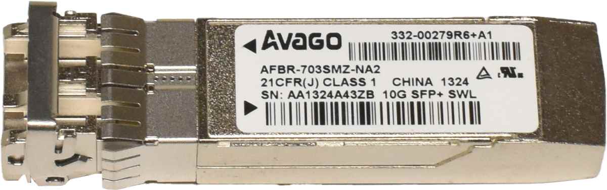 Avago GBIC AFBR-703SMZ-NA2 10GB SFP+ 850nm 300m SWL Transceiver 332-00279R6+A1 Avago GBIC AFBR-703SMZ-NA2 10GB SFP+ 850nm 300m SWL Transceiver 332-00279R6+A1