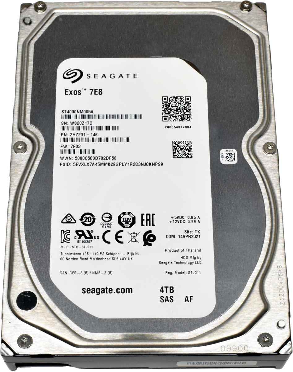 Seagate EXOS 7E8 ST4000NM005A 2HZ201-146 4TB 7.2K 12G SAS 3.5" HDD Seagate EXOS 7E8 ST4000NM005A 2HZ201-146 4TB 7.2K 12G SAS 3.5" HDD