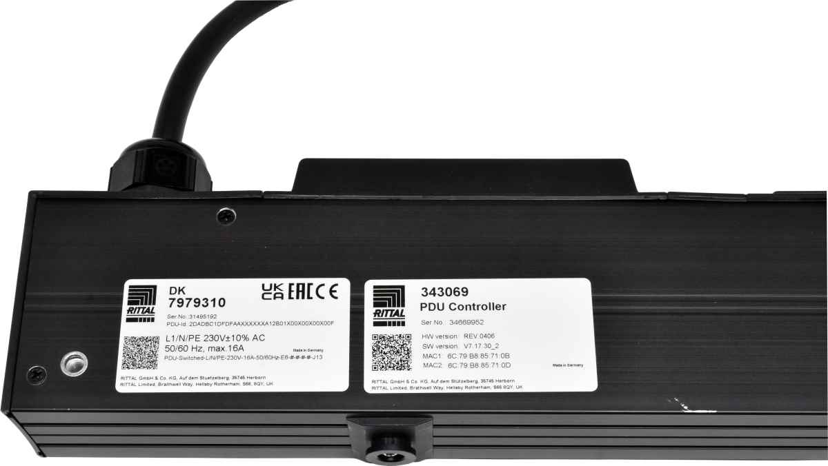 Rittal 7979.310 16A 3,7KW High-end IT Rack Power Distribution PDU 6x C13 1x C19