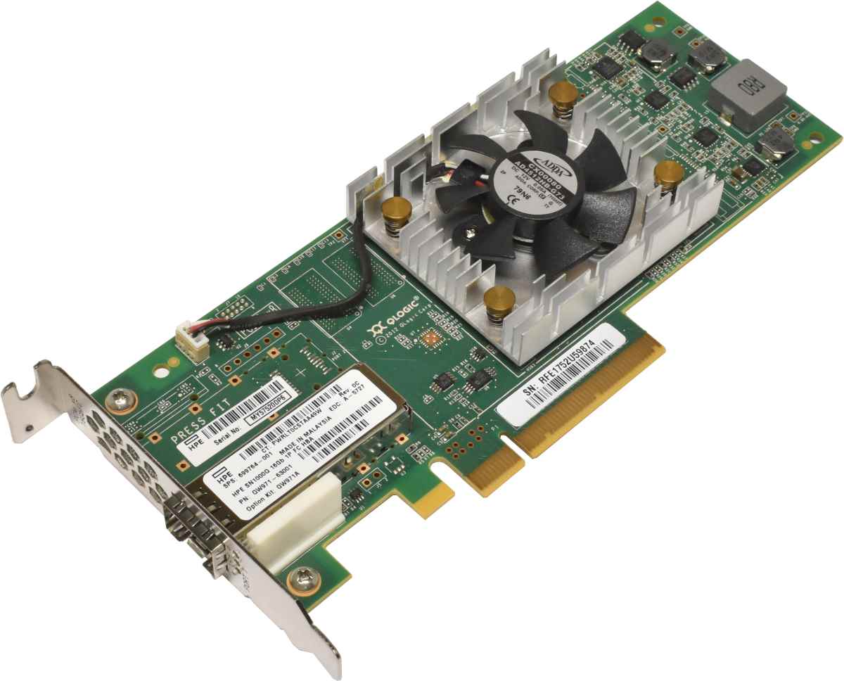 HP Qlogic SN1000Q QLE2660-HP Single-Port FC 16Gb PCle x8 Network Adapter LP 699764-001 HP Qlogic SN1000Q QLE2660-HP Single-Port FC 16Gb PCle x8 Network Adapter LP 699764-001