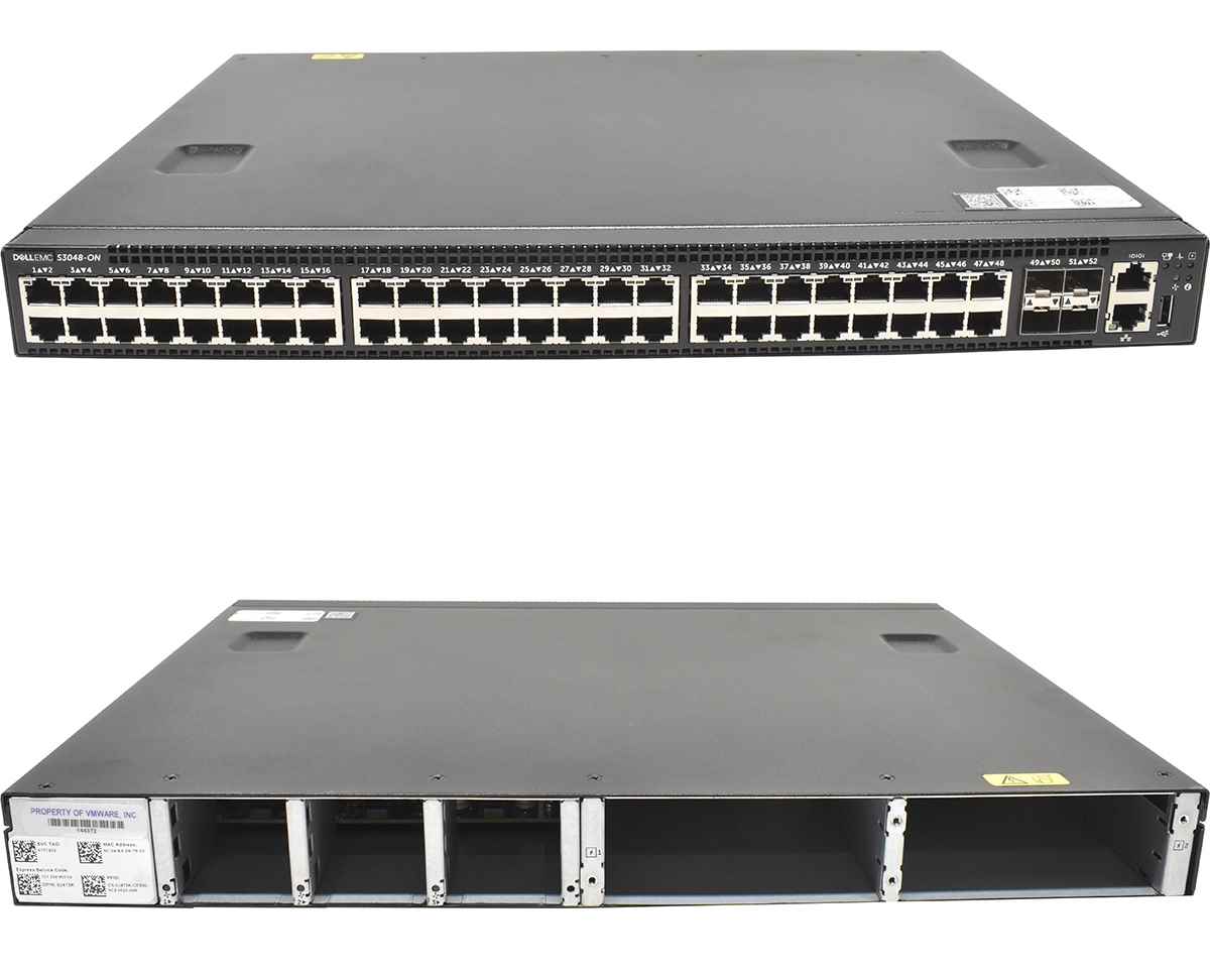 Dell EMC PowerSwitch S3048-ON 48-Ports 1G 4-Ports SFP+ 10G No OS No PSU No FAN 0J4T5K Dell EMC PowerSwitch S3048-ON 48-Ports 1G 4-Ports SFP+ 10G No OS No PSU No FAN 0J4T5K