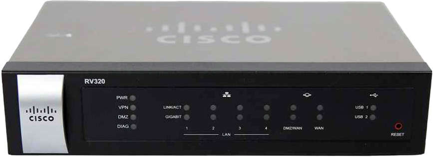 Cisco-RV320-4-Port-RJ-45-GE-LAN-VPN-Router-2x-Giga-001.jpg Cisco RV320 4-Port RJ-45 GE LAN VPN Router 2x Gigabit WAN no AC Adapter