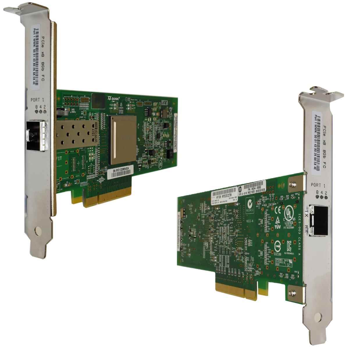 HP QLogic QLE2560-HP FC Single-Port 8Gb PCIe x8 Adapter AK344-63002 489190-001 FP ohne SFP HP QLogic QLE2560-HP FC Single-Port 8Gb PCIe x8 Adapter AK344-63002 489190-001 FP ohne SFP