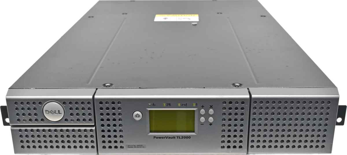 Dell PowerVault TL2000 2726305 24-Slot Tape Library 1x LTO-6 P35P1982 8G FC +Network Module Dell PowerVault TL2000 2726305 24-Slot Tape Library 1x LTO-6 P35P1982 8G FC +Network Module