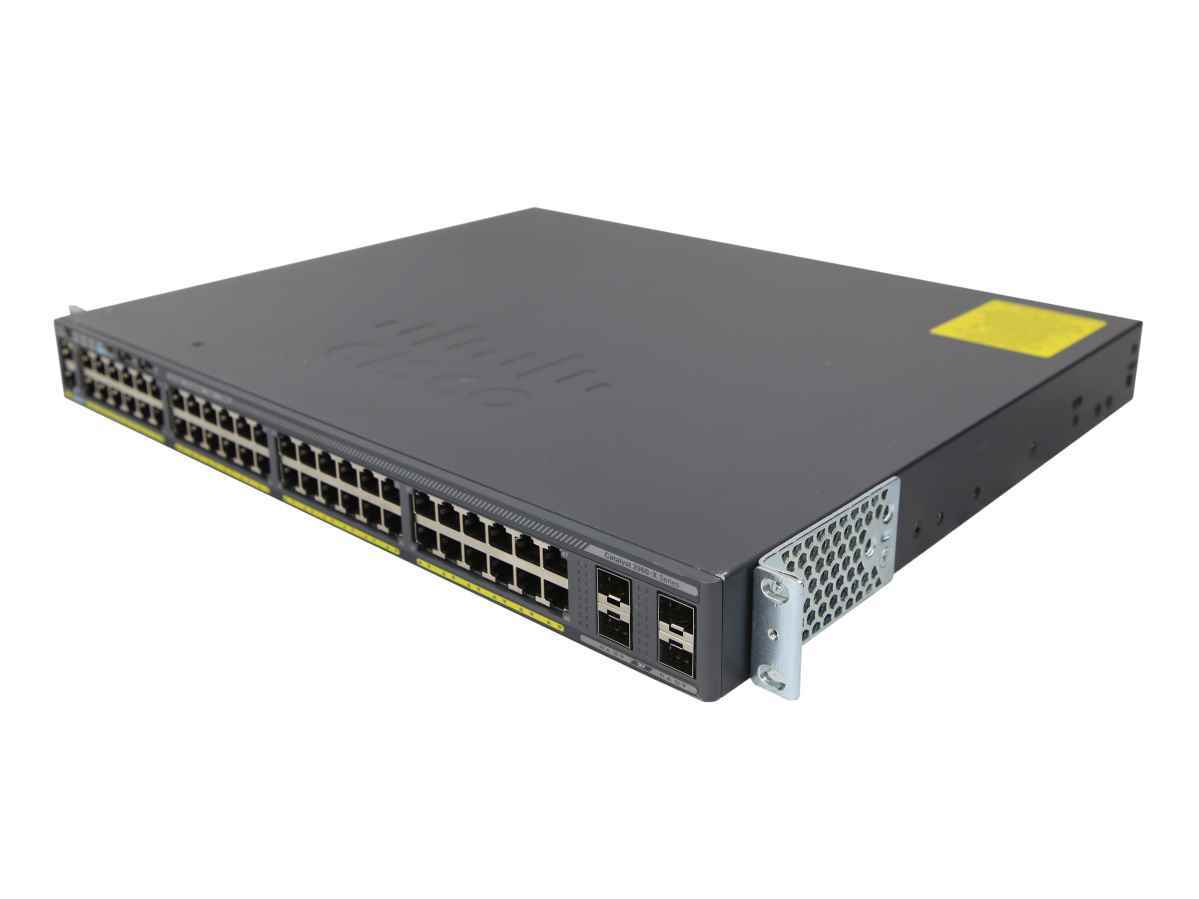 Cisco WS-C2960X-48LPS-L 48-Port GE PoE Switch 4x SFP + Modul C2960X-Stack Cisco WS-C2960X-48LPS-L 48-Port GE PoE Switch 4x SFP