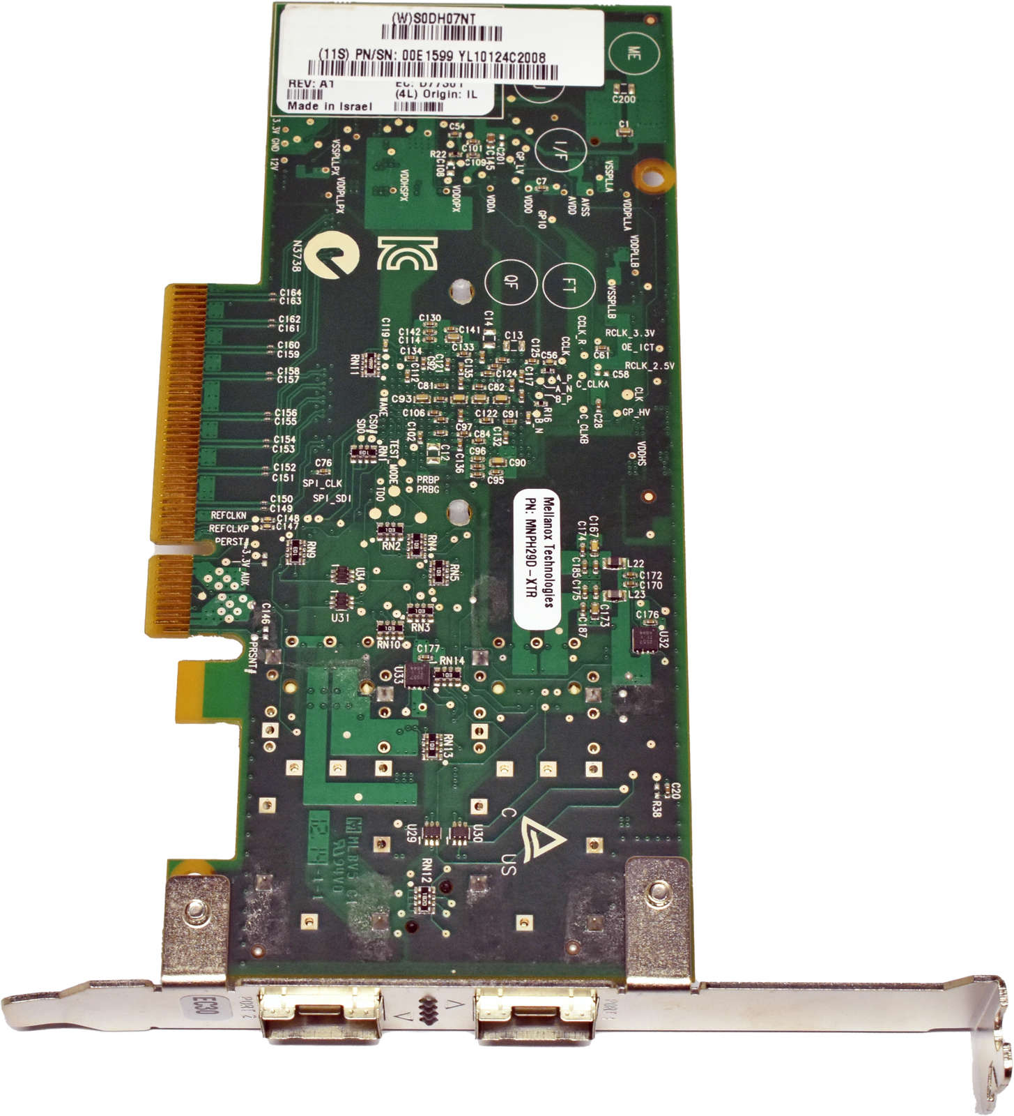 Mellanox ConnectX-2 Dual Port 2x SFP+ Network NIC 10Gb PCI-e x8 MNPH29D-XTR FP