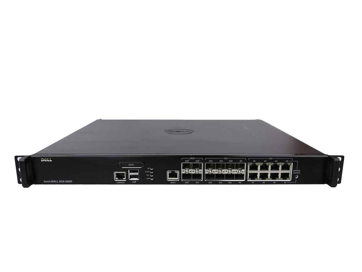 Dell SonicWALL NSA 6600 4Port 10G SFP+ 8-Port SFP 8Port RJ-45 GE Firewall