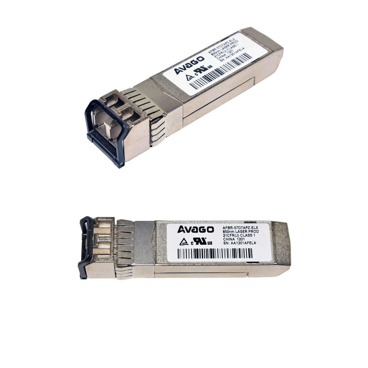 Avago-AFBR-57D7APZ-ELX-8-5G-850nm-Mini-GBIC-SFP-Tr-001.jpg Avago AFBR-57D7APZ-ELX 8.5G 850nm Mini GBIC SFP+ Transceiver