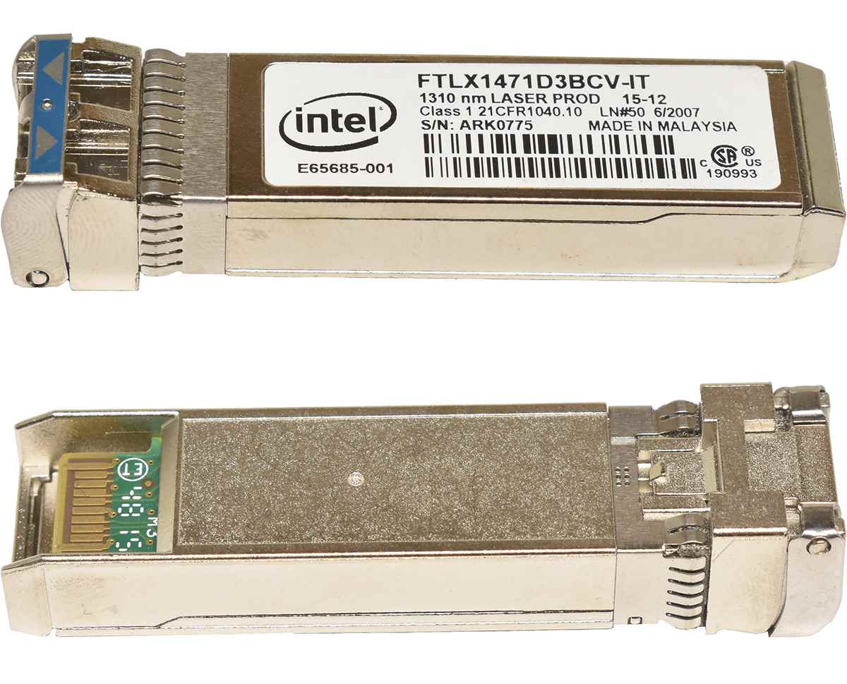 Intel GBIC FTLX1471D3BCV-IT 10Gb SFP+ 1310nm 10km Transceiver E65685-001