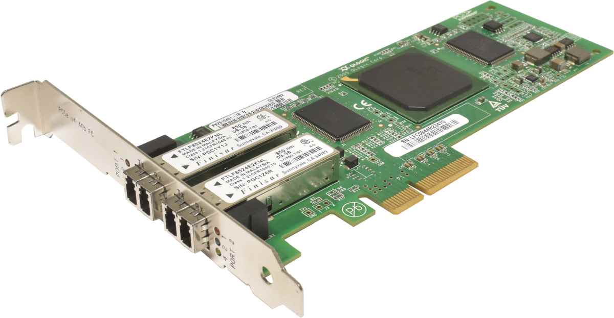 QLogic NetApp QLE2462 FC Dual-Port 4GBit PCIe x4 Host Bus Adapter PX2510401-19 D 111-00204 FP