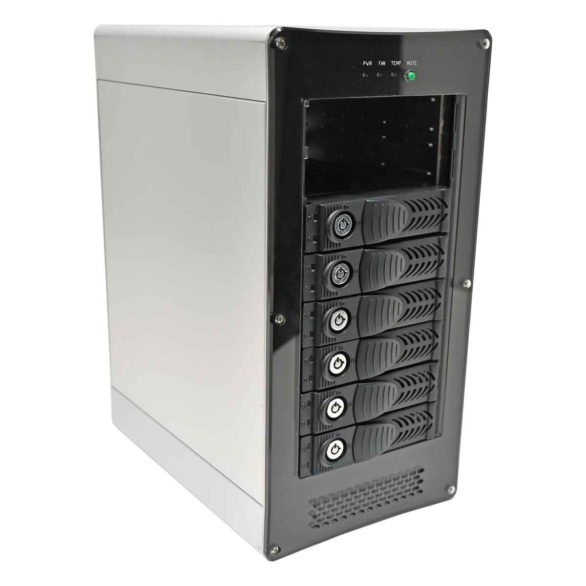 Rasco NA760B 8-Bay Tower Hot-Swap SATA Gehäuse + 6 Caddys Rasco NA760B 8-Bay Tower Hot-Swap SATA Gehäuse + 6 Caddys