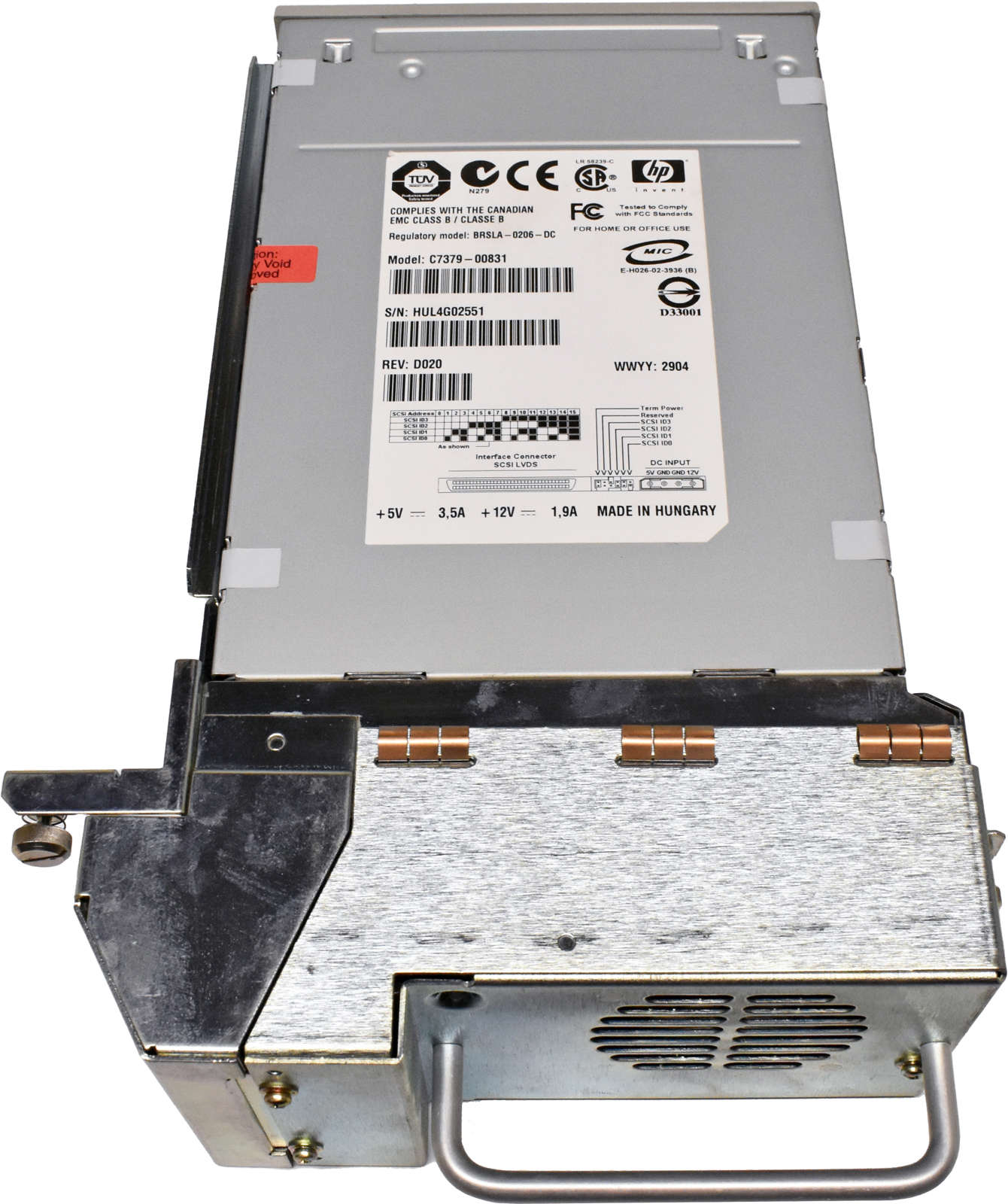 HP-StorageWorks-MSL5000-MSL6000-Tape-Drive-Ultrium-004.jpg HP StorageWorks MSL5000 MSL6000 Tape Drive Ultrium 460 LTO2 BRSLA-0206-DC C7379-00831 +FAN 331225-001