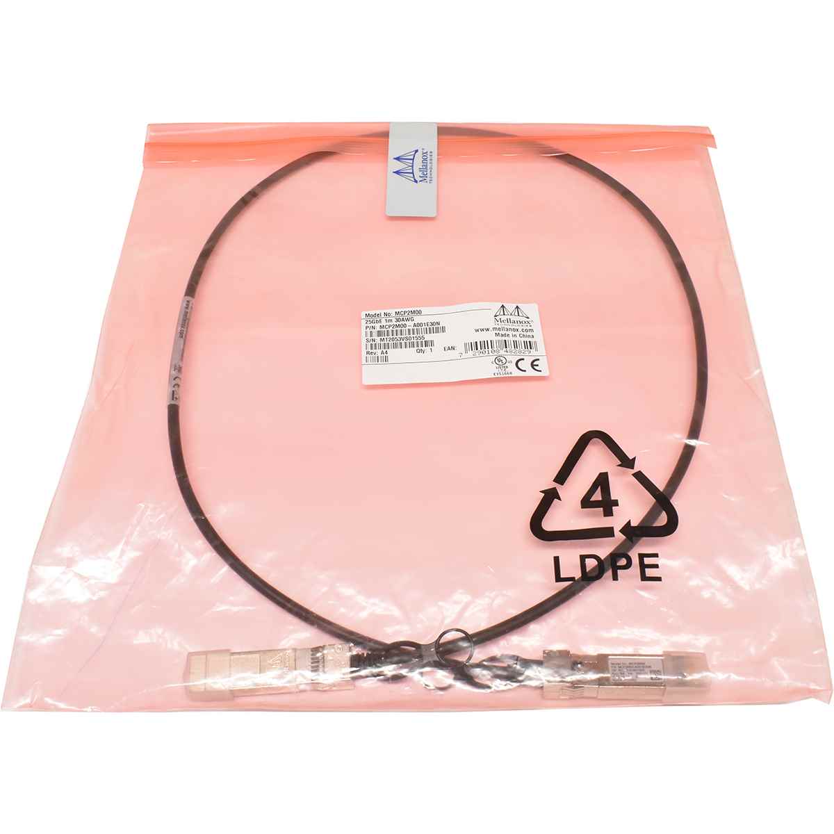 Mellanox MCP2M00 1m 25GbE SFP28 30AWG DAC Twinax Kabel NEU Mellanox MCP2M00 1m 25GbE SFP28 30AWG DAC Twinax Kabel NEU