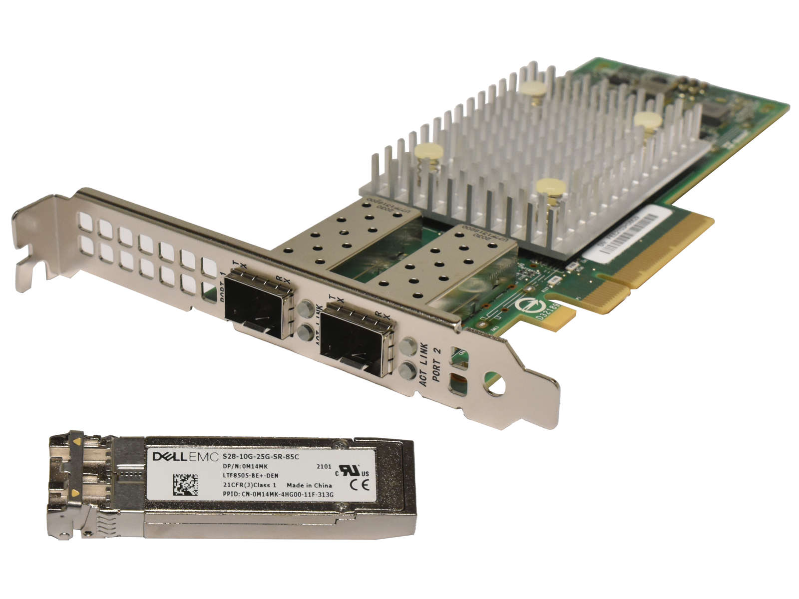 DELL-Dual-Port-10GbE-25GbE-QLogic-QL41262-PCI-e-1x-001.jpg DELL Dual Port 10GbE/25GbE QLogic QL41262 PCI-e + 1x 10 Gbic SFP 051GRM FP
