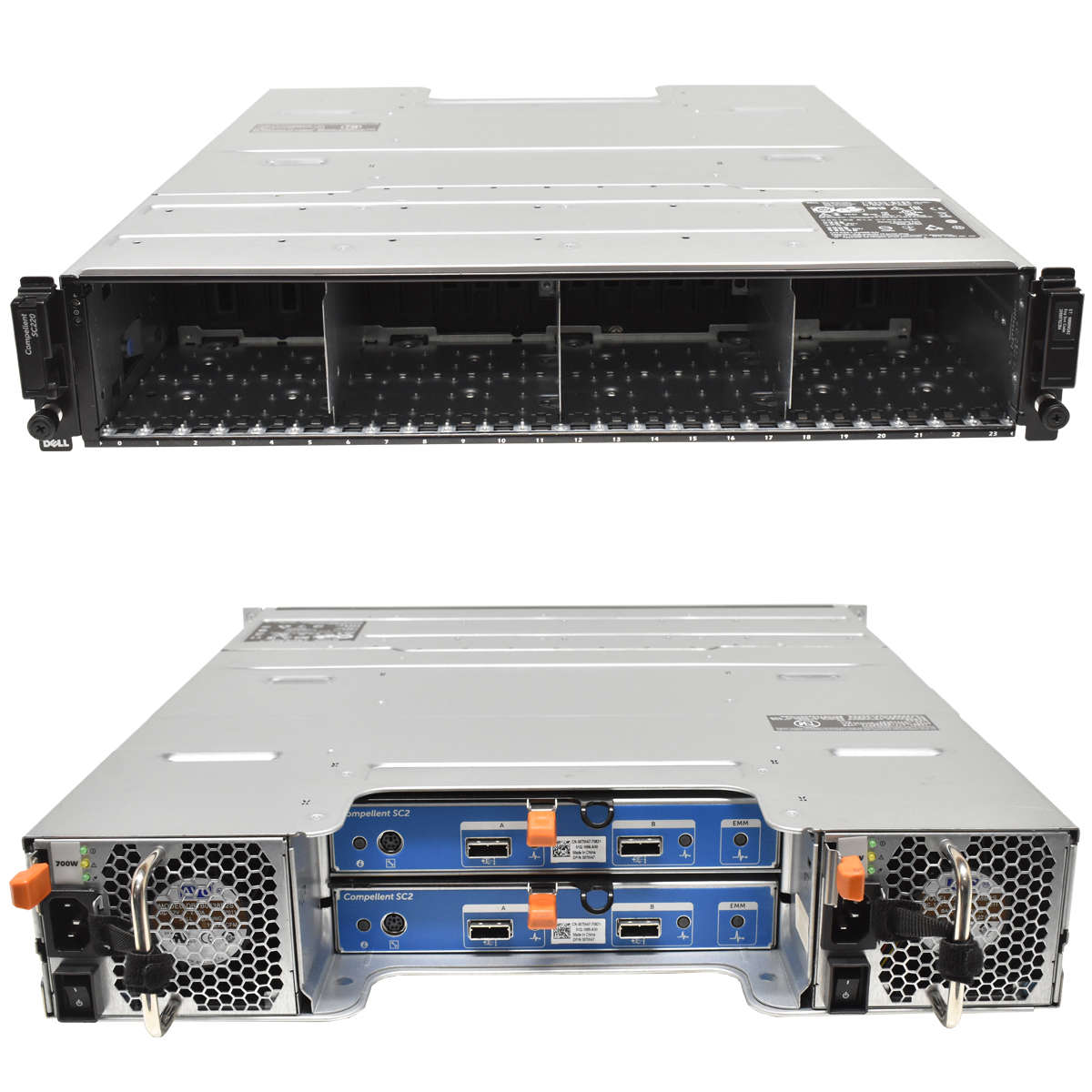 Dell-Compellent-Enclosure-SC220-2x-SAS-6G-Controll-001.jpg Dell Compellent Enclosure SC220 2x SAS 6G Controller 00TW47 20x 600GB HDD 2.5 SFF 2x PSU