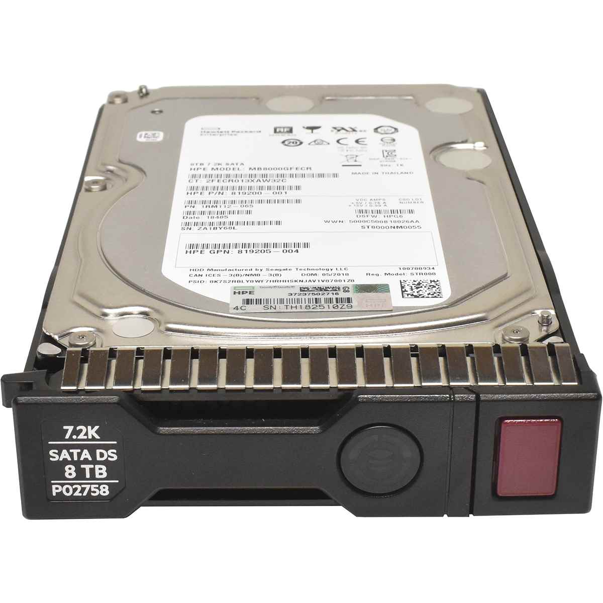 HP 8TB 3.5" 6G 7.2K SATA DS HDD Festplatte P02758-001 819205-004 für G8-G10 Servers mit Rahmen HP 8TB 3.5" 6G 7.2K SATA DS HDD Festplatte P02758-001 819205-004 für G8-G10 Servers mit Rahmen