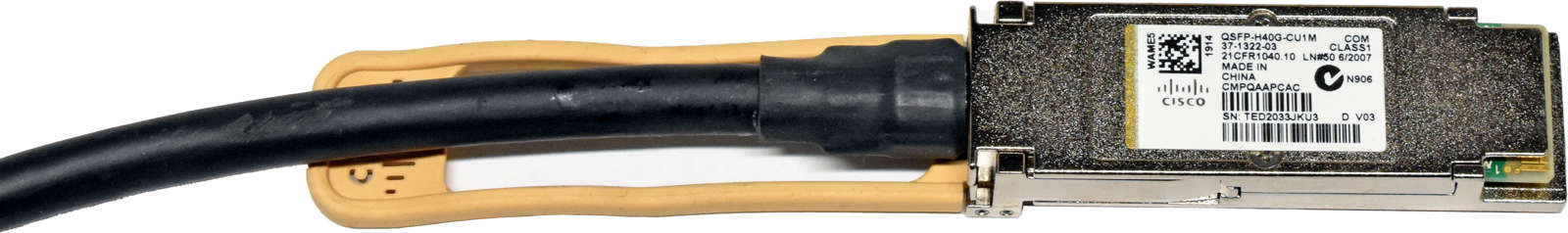 Cisco-QSFP-H40G-CU1M-37-1322-03-37-1322-02-1m-40G-003.jpg Cisco QSFP-H40G-CU1M 37-1322-03 37-1322-02 1m 40G Passive Copper DAC Data Cable QSFP+ - QSFP+