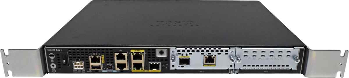 Cisco 4300 Series ISR4321/K9 GE Integrated Services Router +WAN NIM-1GE-CU-SFP no AC Adapter Rack Ears Cisco 4300 Series ISR4321/K9 GE Integrated Services Router +WAN NIM-1GE-CU-SFP no AC Adapter Rack Ears