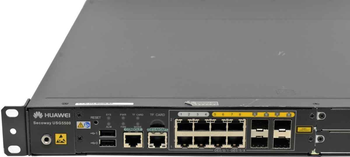 Huawei Secoway USG5530-S 8-Port RJ-45 GE Security Gateway 4x 1G SFP 2x PSU +Rack Ears Huawei Secoway USG5530-S 8-Port RJ-45 GE Security Gateway 4x 1G SFP 2x PSU +Rack Ears