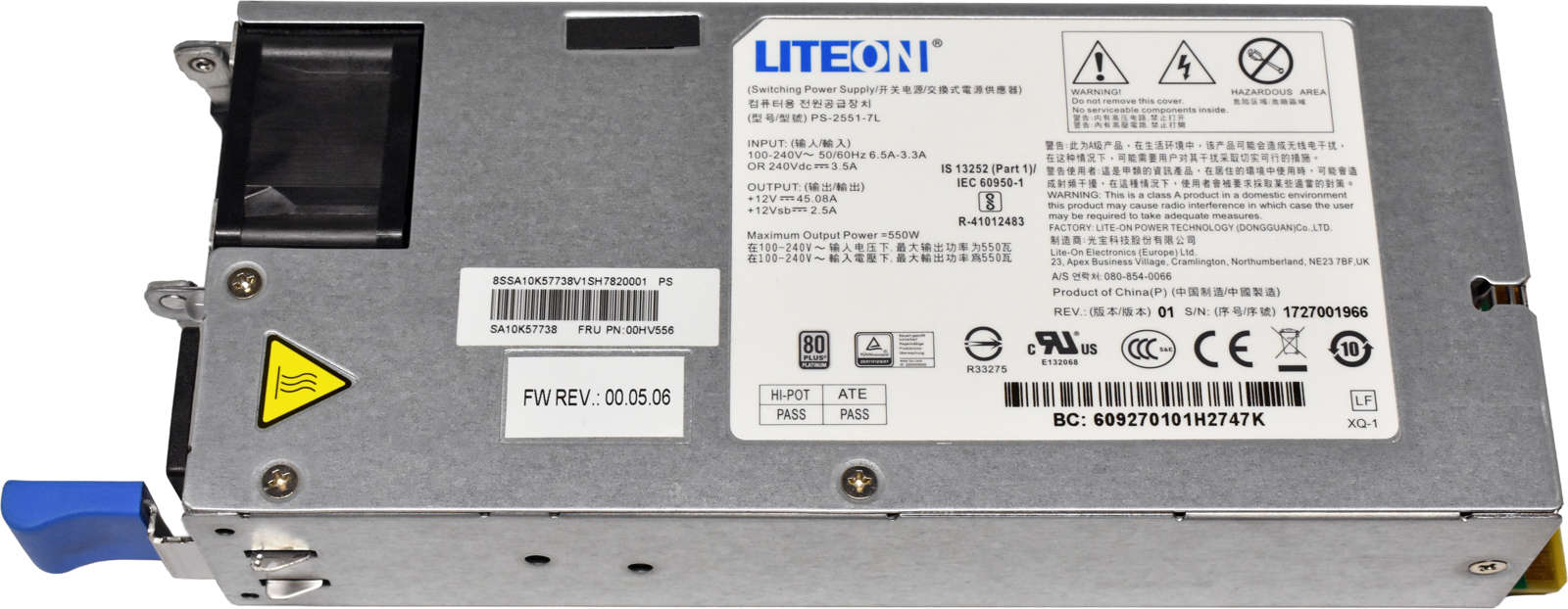 Lenovo-LiteOn-550W-Netzteil-Power-Supply-PS-2551-7-003.jpg Lenovo LiteOn 550W Netzteil Power Supply PS-2551-7L 00HV556 for RD452X SD350X