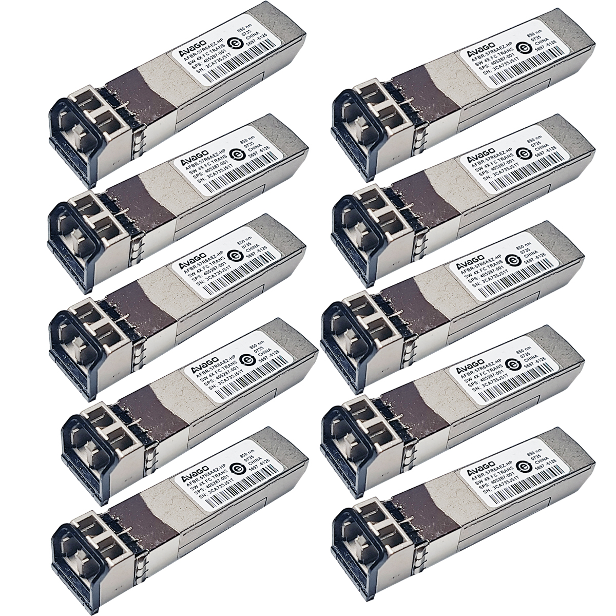 10 x HP 405287-001 Finisar Avago JDSU SFP 4Gb 850nm Transceivers Module 10 x HP 405287-001 Finisar Avago JDSU SFP 4Gb 850nm Transceivers Module
