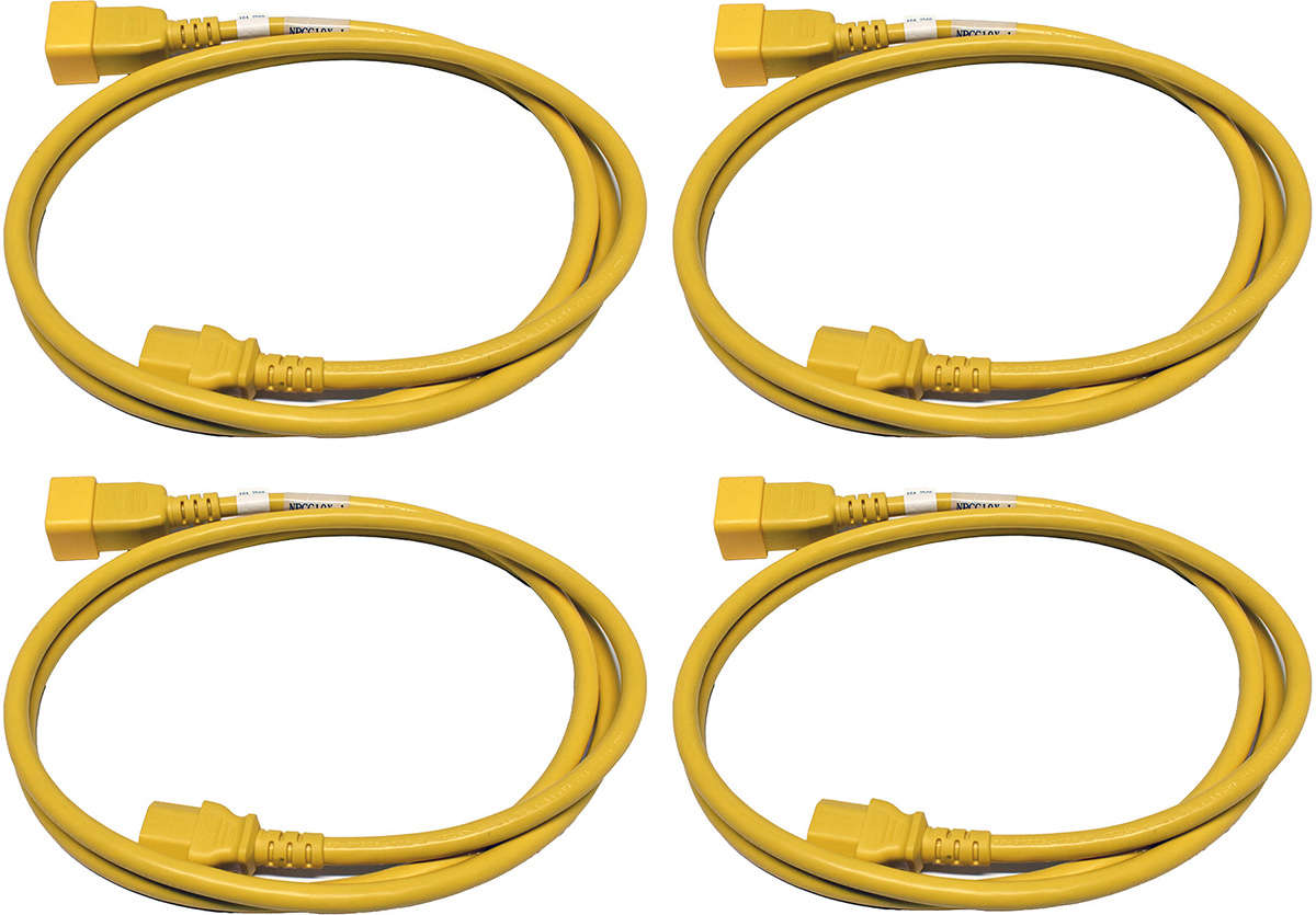 4x Panduit Netzkabel C20 C13 Power Kabel Gelb 1,8m 16A 250V Verlängerung NPCC19X-1