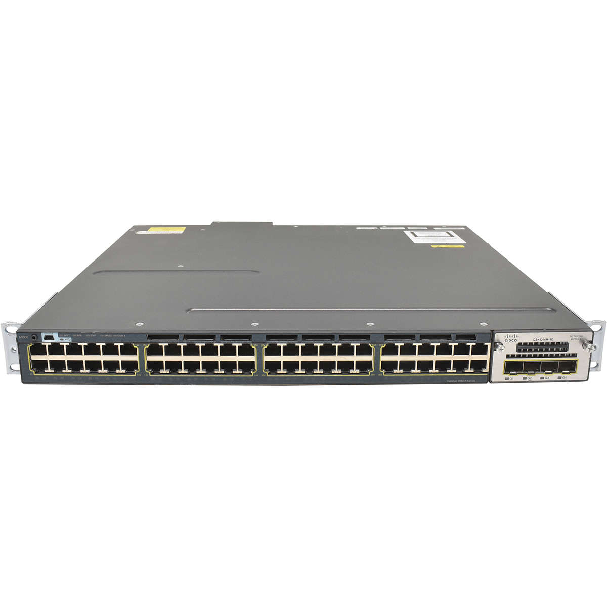 Cisco-WS-C3560X-48T-S-48-Port-RJ-45-GE-Switch-1x-P-001.jpg Cisco WS-C3560X-48T-S 48-Port RJ-45 GE Switch 1x PSU + C3KX-NM-1G Rack Ears