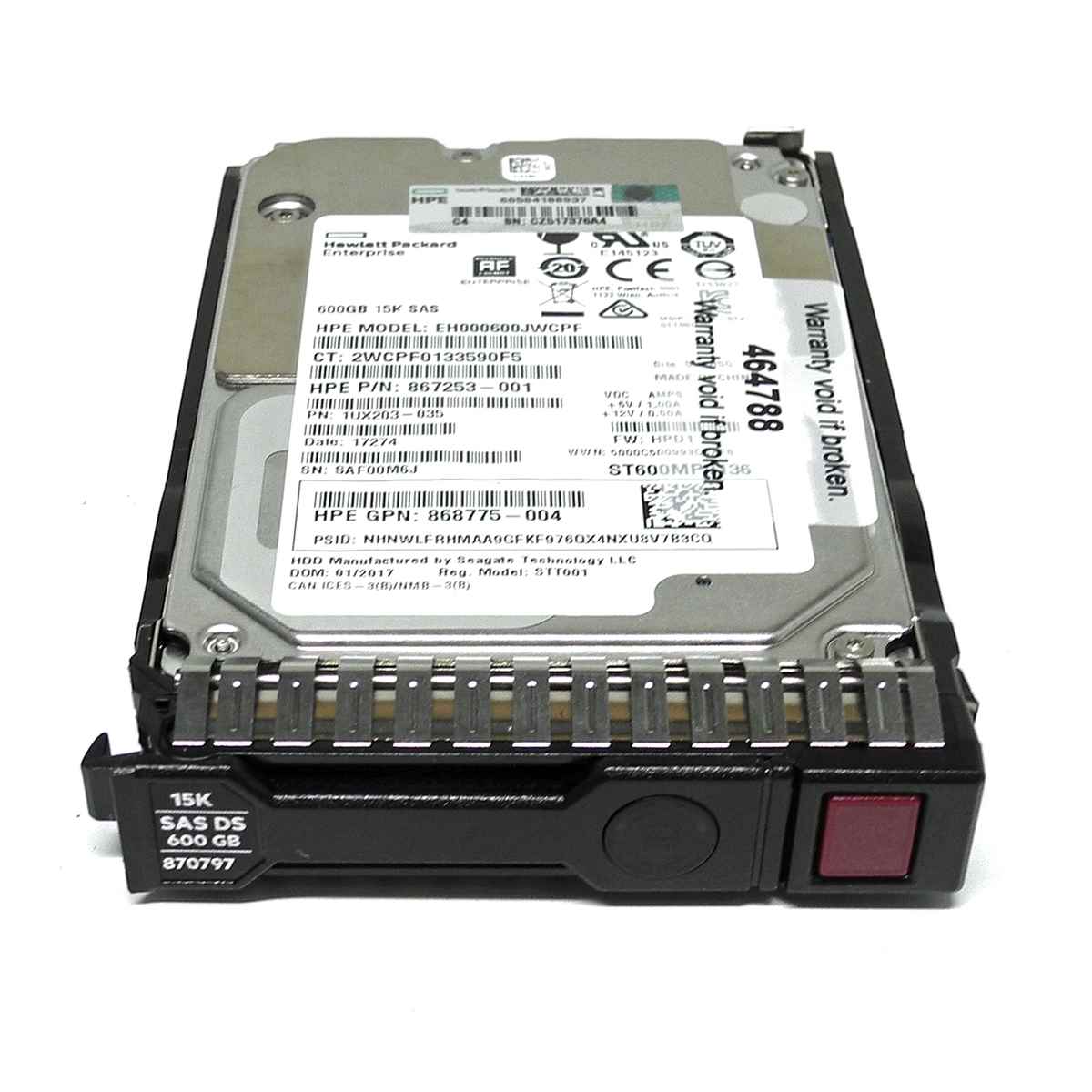 HP 600GB 2.5“ 12G 15K SAS HDD/Festplatte mit Rahmen für G9/G10 Server 870797-001