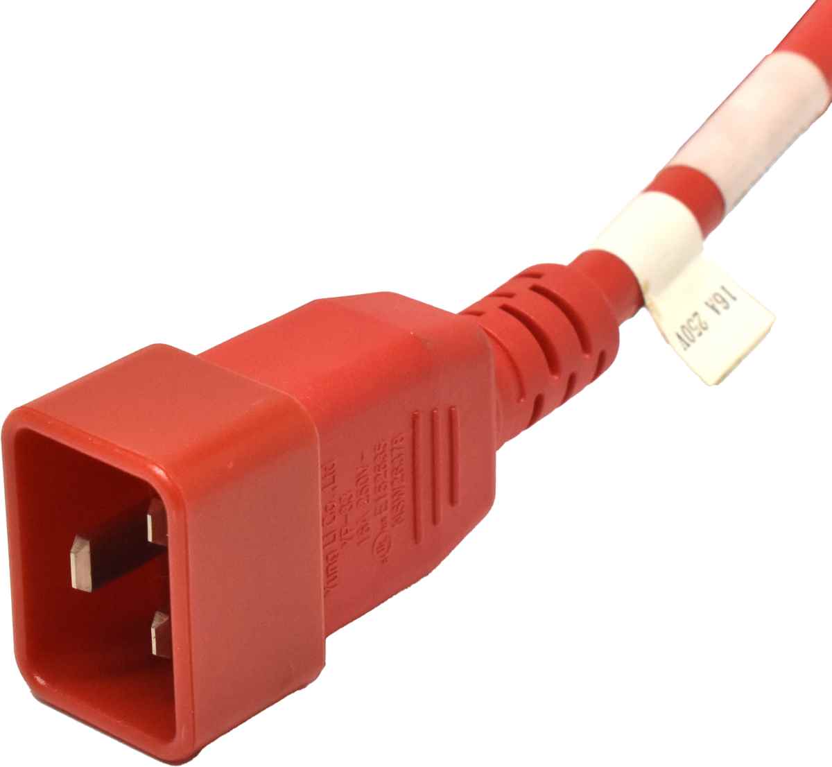 100 xYung Netzkabel C19 C20 Power Kabel -ROT 3m 16A 250V Verlängerung RPC20C19RD10