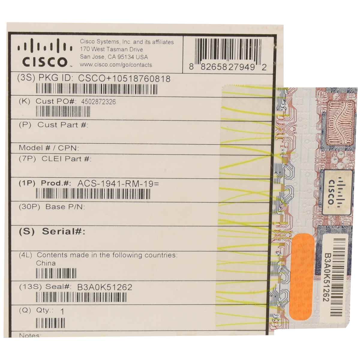 Cisco ACS-1941-RM 19 Ohr Rack Zubehör NEU / NEW Cisco ACS-1941-RM 19 Ohr Rack Zubehör NEU / NEW