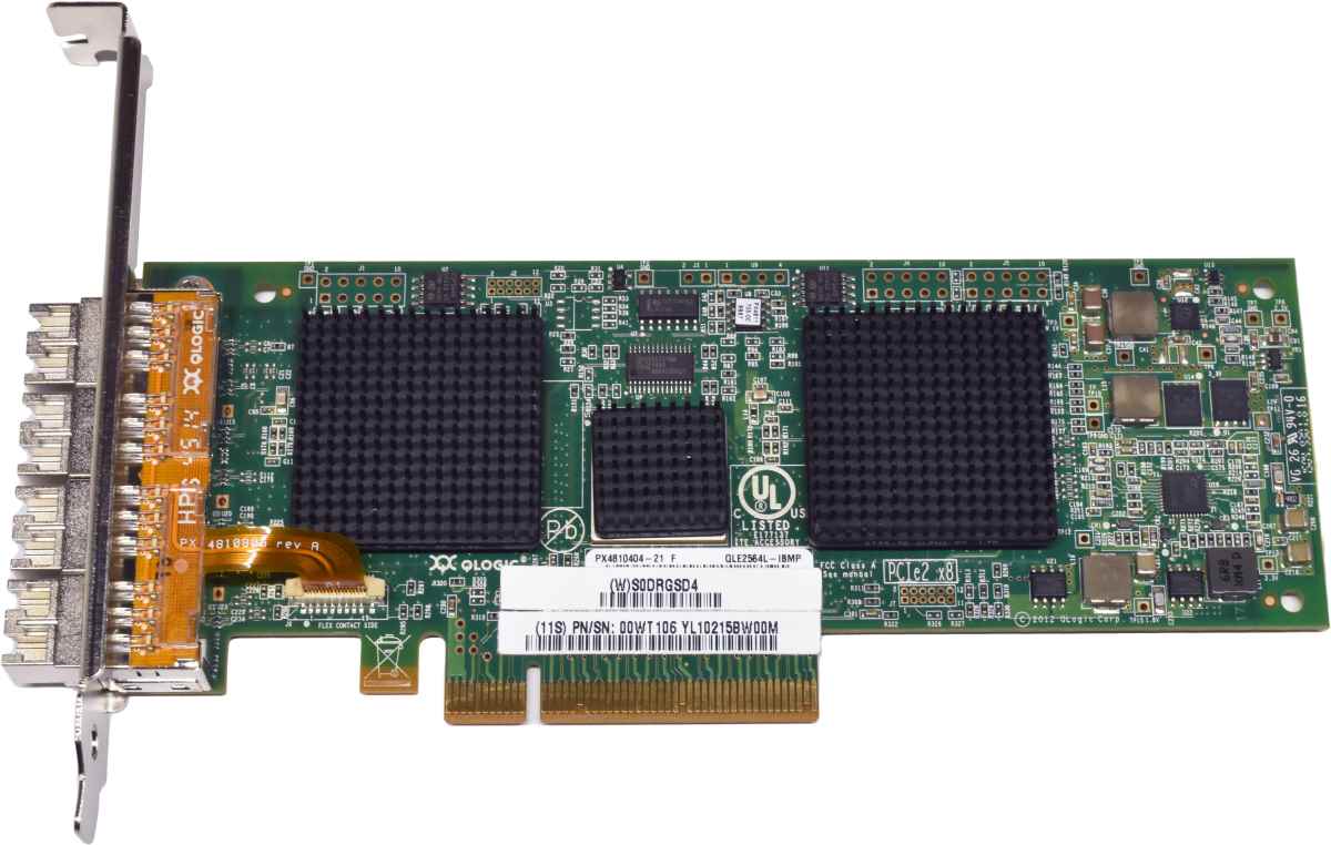 IBM QLogic 00WT106 QLE2564L-IBMP 4-Port 8G LWL PCIe x8 FC Server Adapter FP