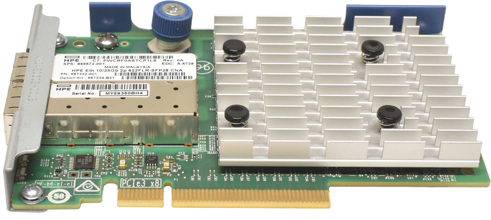 HP 622FLR-SFP28 Dual-Port SFP28 10/25G Server Adapter PCIe x8 869572-001