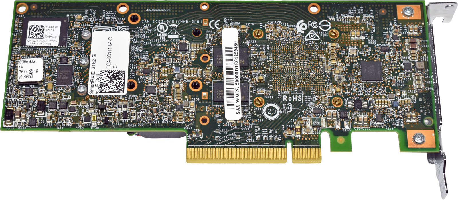 Dell Microsemi 0J2TW5 SmartRAID 3162-8i/e 12G MiniSAS HD RAID Controller 2 x SFF-8643 LP