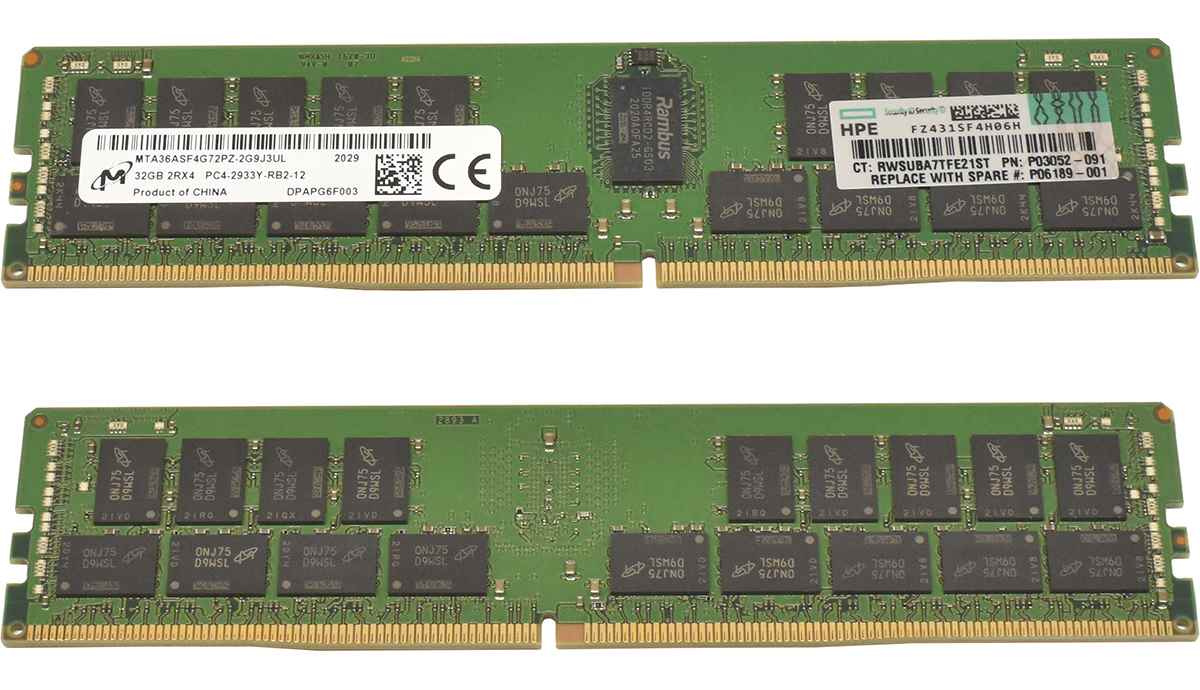 HP Micron 32GB 2Rx4 PC4-2933Y-R Server RAM ECC DDR4 MTA36ASF4G72PZ-2G9J3 P03052-091