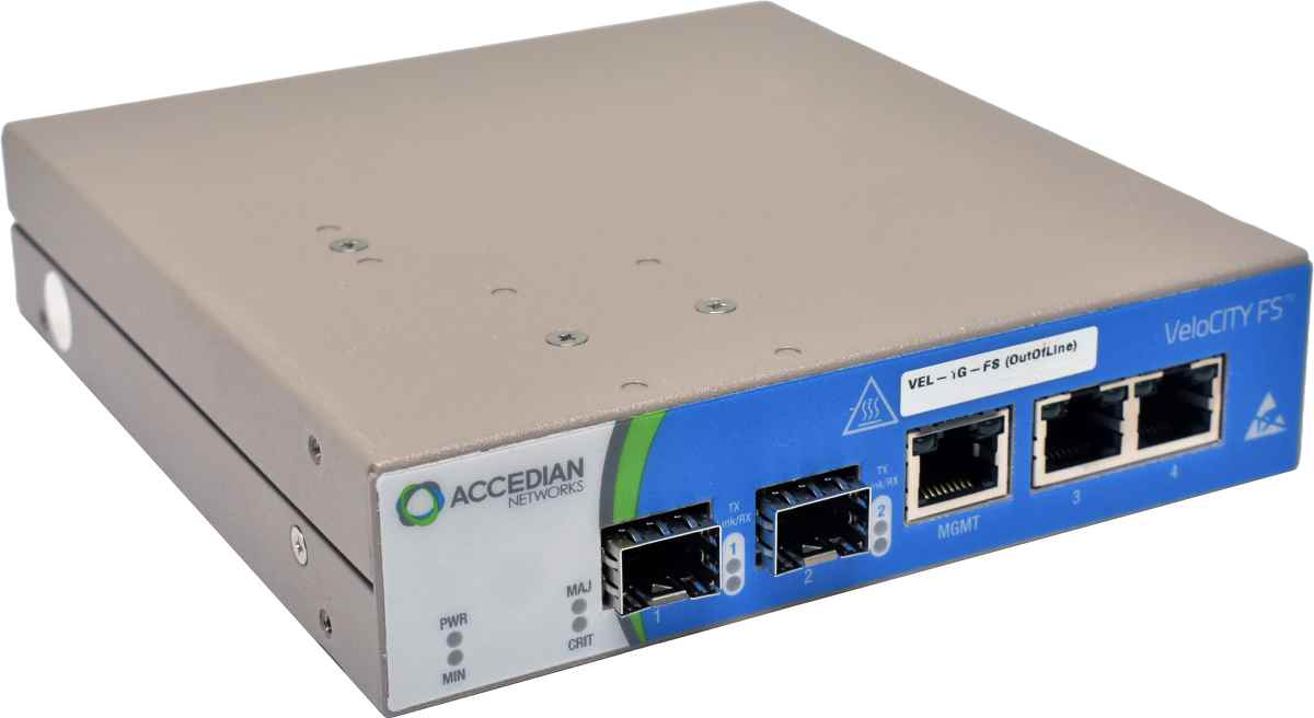 Accedian VeloCITY FS VEL-1G-FS (OUT) 501-018-11 Network measurements device + PSU