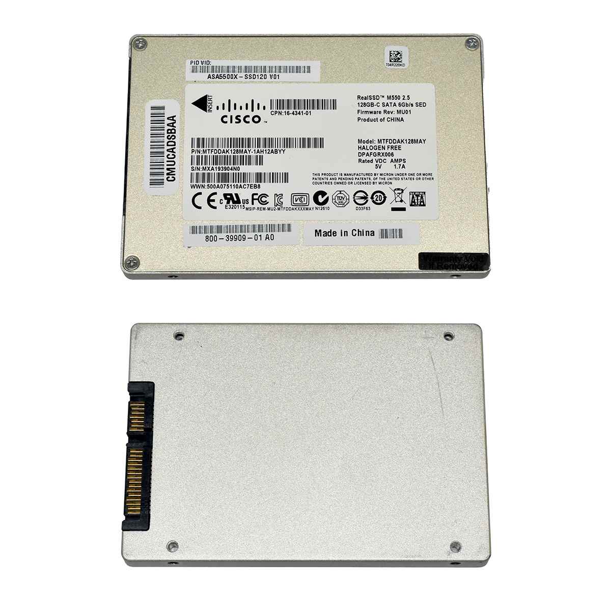 Cisco Micron 128GB ASA5500X-SSD120 16-4341-01 MTFDDAK128MAY 2.5" 6G SATA SSD