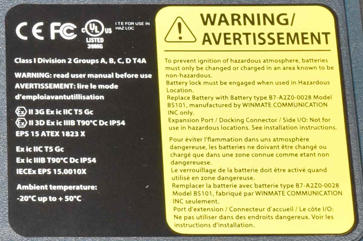 BARTEC Tablet-PC Agile X 10.1 N2930 1.83GHz CPU 8GB RAM ohne SSD WLAN BT ATEX2