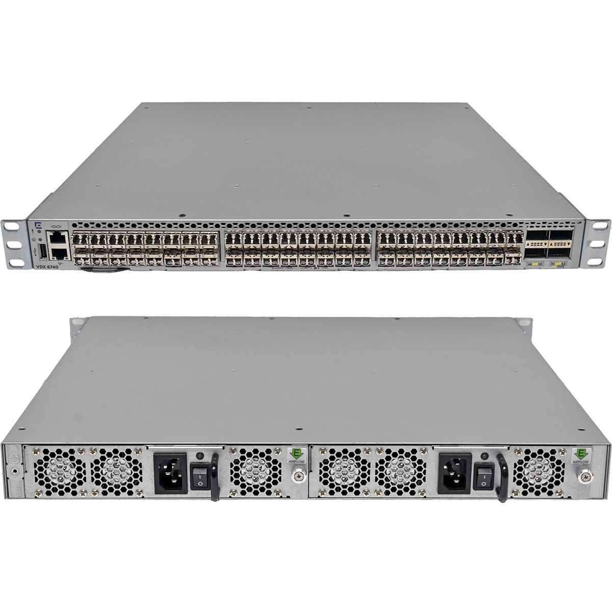 Extreme XBR-VDX6740-24-F 48-Port 10G SFP+ Ethernet Switch 4x 40G QSFP+ 48 Mini GBICs Extreme XBR-VDX6740-24-F 48-Port 10G SFP+ Ethernet Switch 4x 40G QSFP+ 48 Mini GBICs