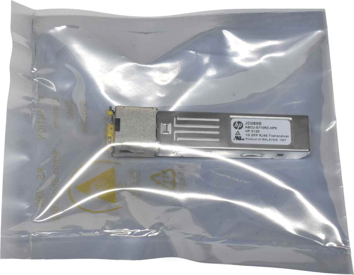 HP X120 GBIC JD089B 1000-Base SFP RJ-45 100m Transceiver NEU / NEW HP X120 GBIC JD089B 1000-Base SFP RJ-45 100m Transceiver NEU / NEW