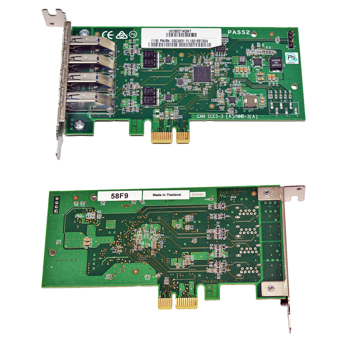IBM-00E2931-Quad-Port-USB-3-0-Adapter-PCIe-x1-LP-006.jpg IBM 00E2931 Quad-Port USB 3.0 Adapter PCIe x1 LP