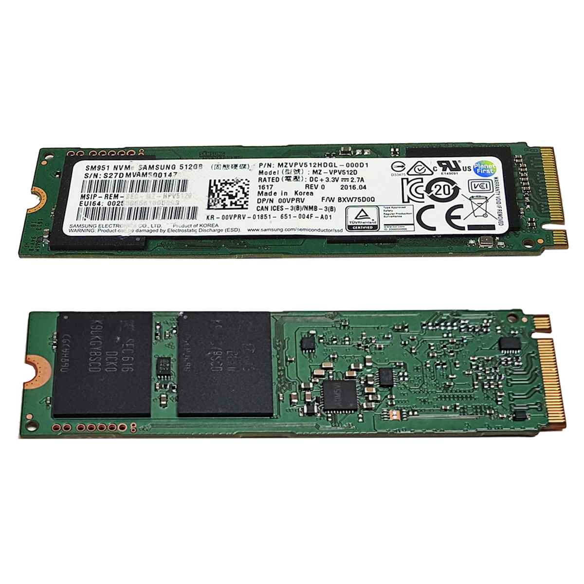 Dell 00VPRV Samsung PM951 MZ-VPV512D SSD 512GB M.2 2280 PCIe Gen3.0 x4 NVMe Dell 00VPRV Samsung PM951 MZ-VPV512D SSD 512GB M.2 2280 PCIe Gen3.0 x4 NVMe