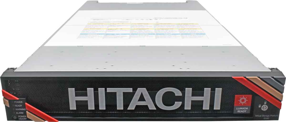 Hitachi Storage E590 4x Bronze 3204 CPU 768GB RAM PC4 24x SFF 2,5 2x I/O 3293417-A 2x 3293225-A 2x 3293221-A